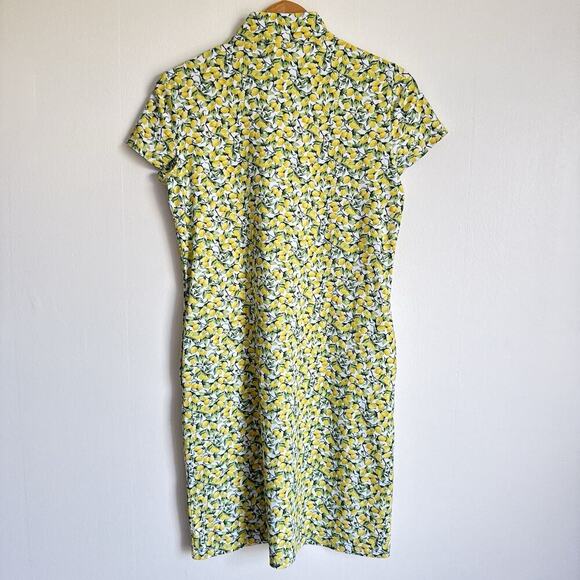 J McLaughlin Yanna Dress Catalina Cloth Lemon Print Half Zip Small Preppy Tennis - Picture 4 of 10